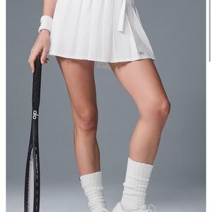 ALO Yoga White Pleated Skirt